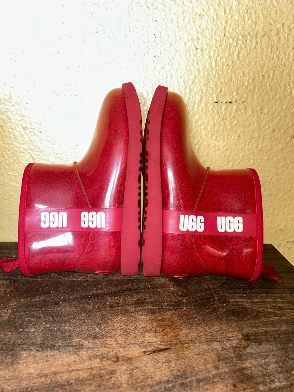 UGG Kids Red Gloss Rain & Snow Boots